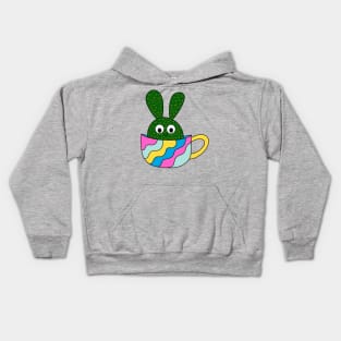 Cute Cactus Design #125: Cute Beaver Tail Cactus In A Colorful Mug Kids Hoodie